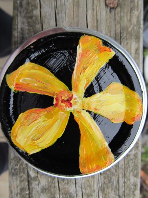 recycled canning lid repurposed as a magnet