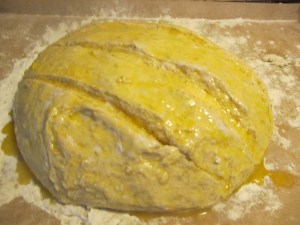 Shaped dough with egg wash