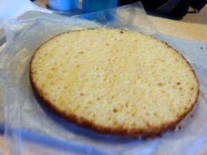 Make sure shortcake is completely cooled before trying to divide into two layers.  The porous surface soaks up the puree to infuse the berry taste.