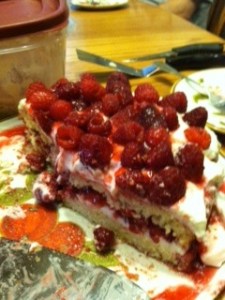 It was hard to resist this delicious summer dessert once it was on the table!