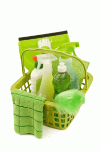 You can make a cleaning basket at home inexpensively and easily.