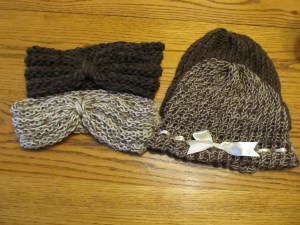 A combination of items: all 100% alpaca fiber yarn in mixed shades.